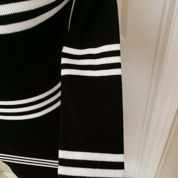 New Chic Black & White Striped Sweater Dress – Long Sleeve, Bodycon Fit - Picture 4 of 5